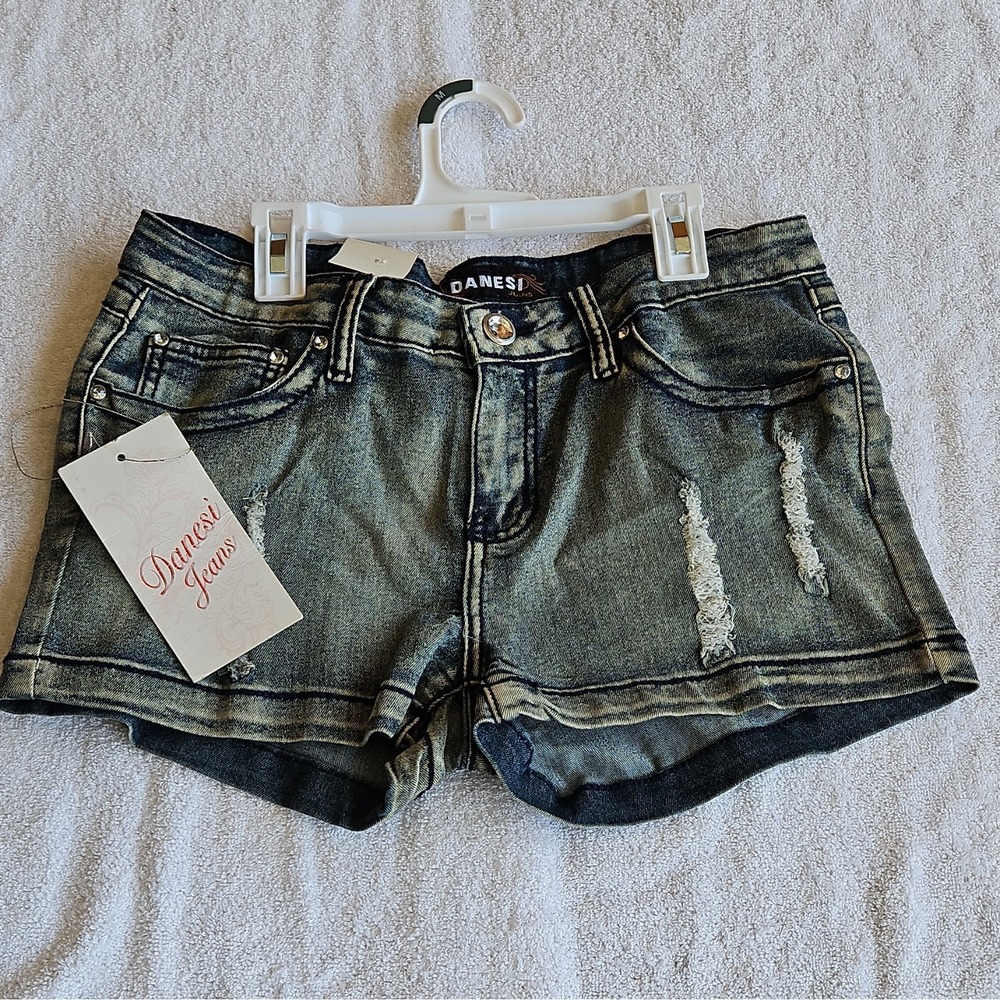 Danesi Jeans Cut-Off Shorts Juniors 11 Blue Denim Mid Rise Distressed Pockets